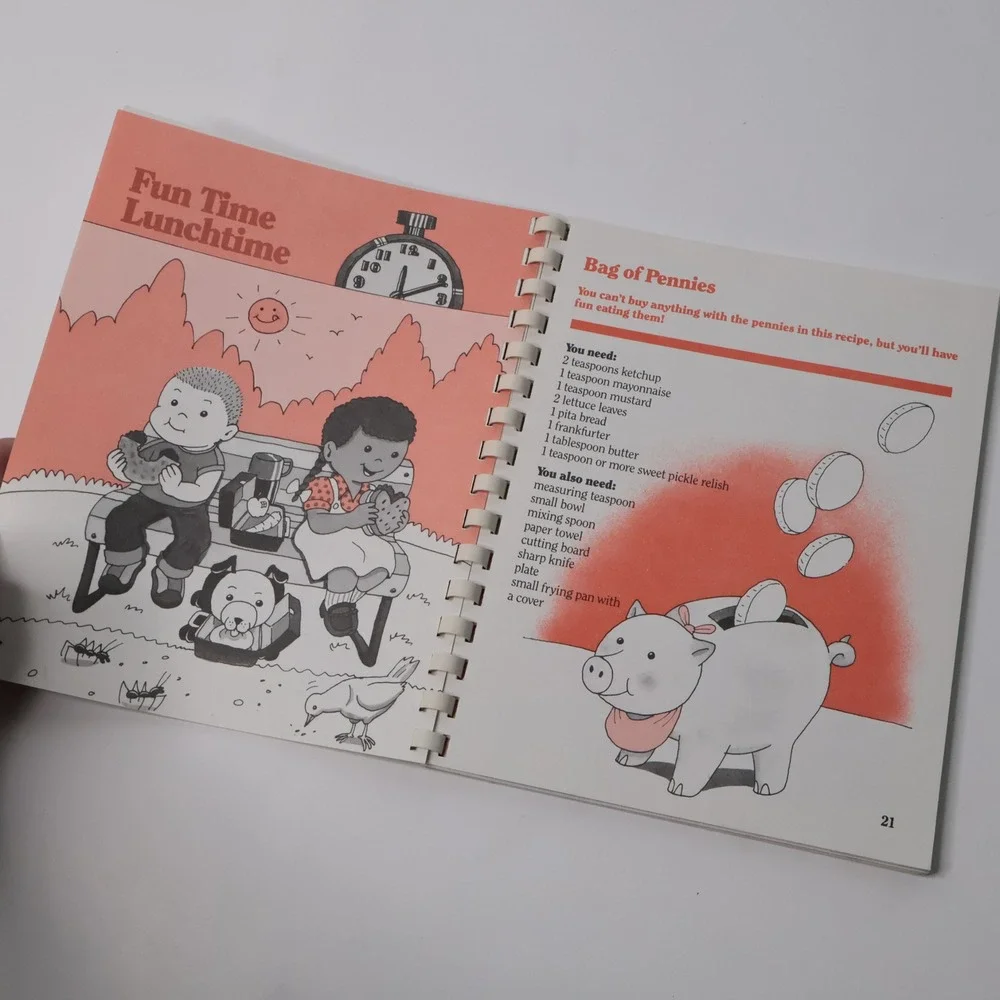 Vintage 1988 Fisher Price Fun with Food Cookbook Kids Retro Spiral‎ Bound 80s